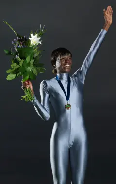 Gold Medal Olympian with Olympic Bouquet